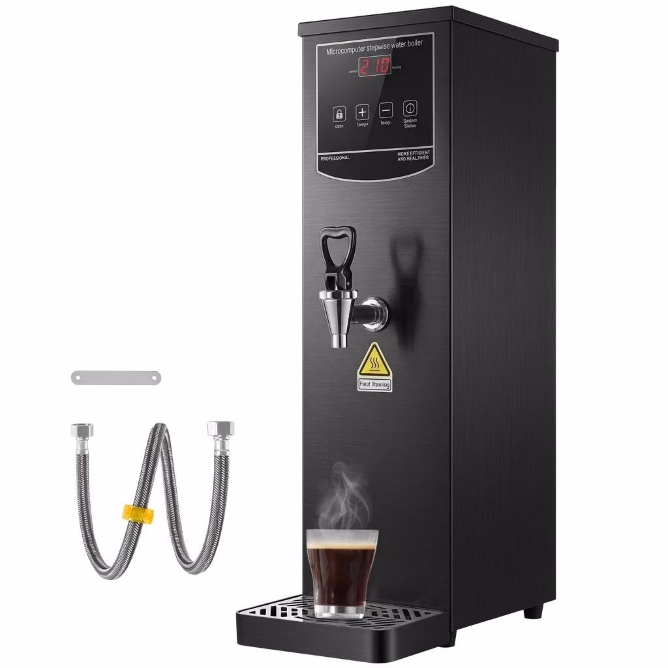 1500W Commercial Water Boiler, Electric Hot Water Dispenser with 316 Stainless Steel Heating Tube, 50L per Hour Fast Heating for Coffee, Tea, Restaurant, Office