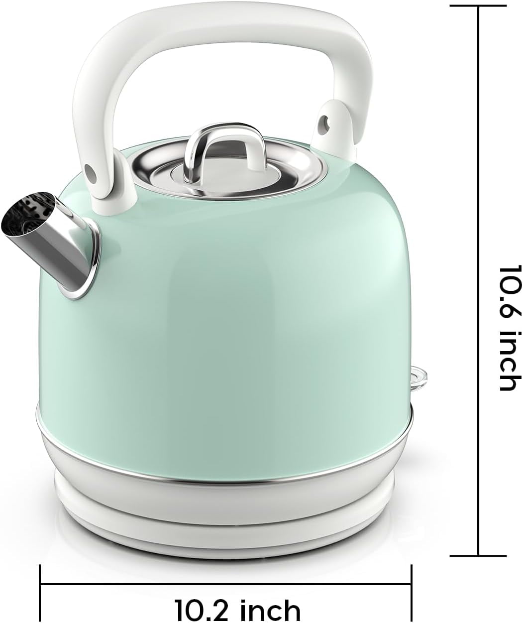 Electric Tea Kettle - 1500W, 2L Capacity, Stainless Steel, Green Color