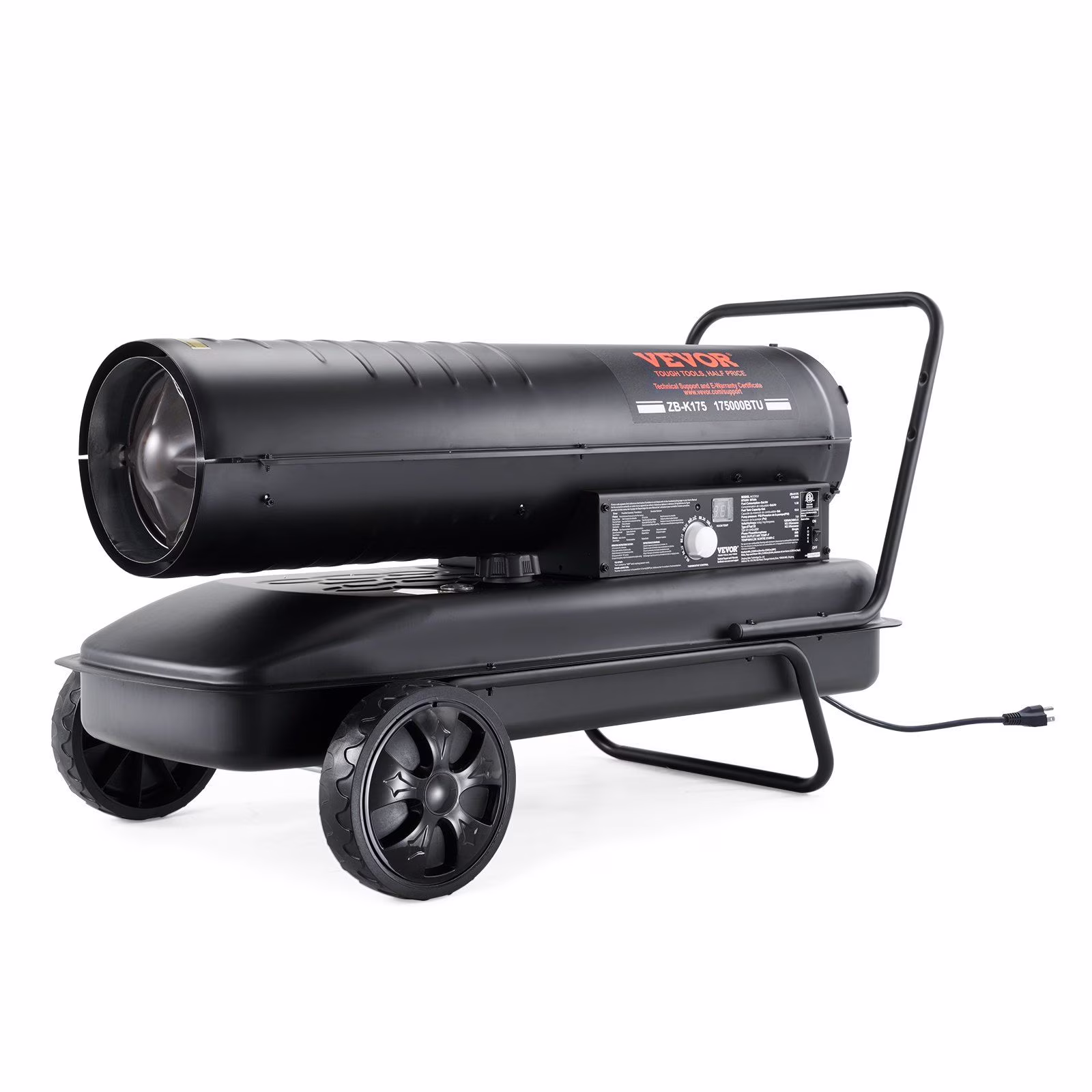 175,000 BTU Forced Air Kerosene Heater with Adjustable Thermostat, 13.2 Gallon Fuel Tank - Efficient Portable Heater for Indoor/Outdoor Industrial Workshops