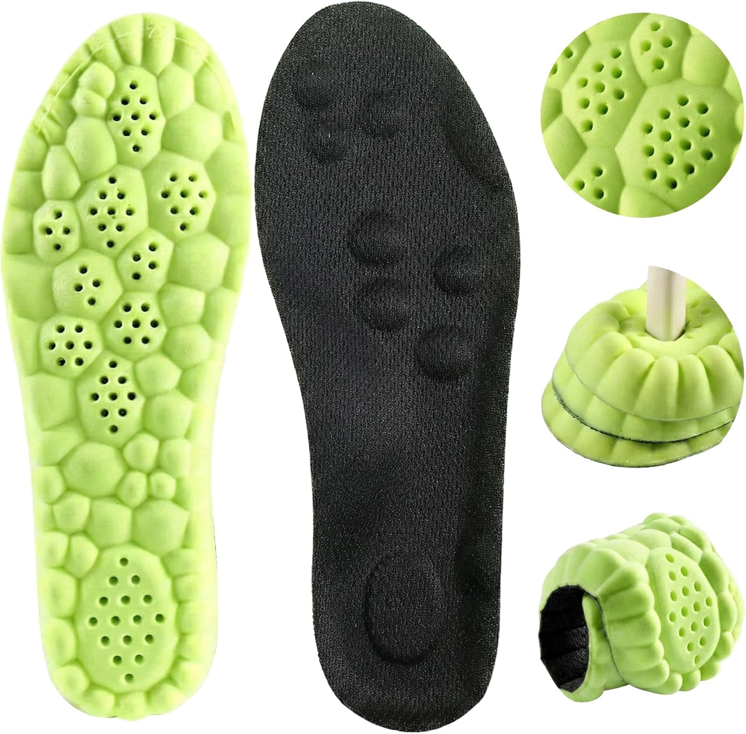 2PCS 4D Cloud Technology Insole for Men Women, Memory Foam Cloud Insoles Super Soft with Shock Absorption and Arch Support to Anti-Fatigue, Trim-to-Fit Design