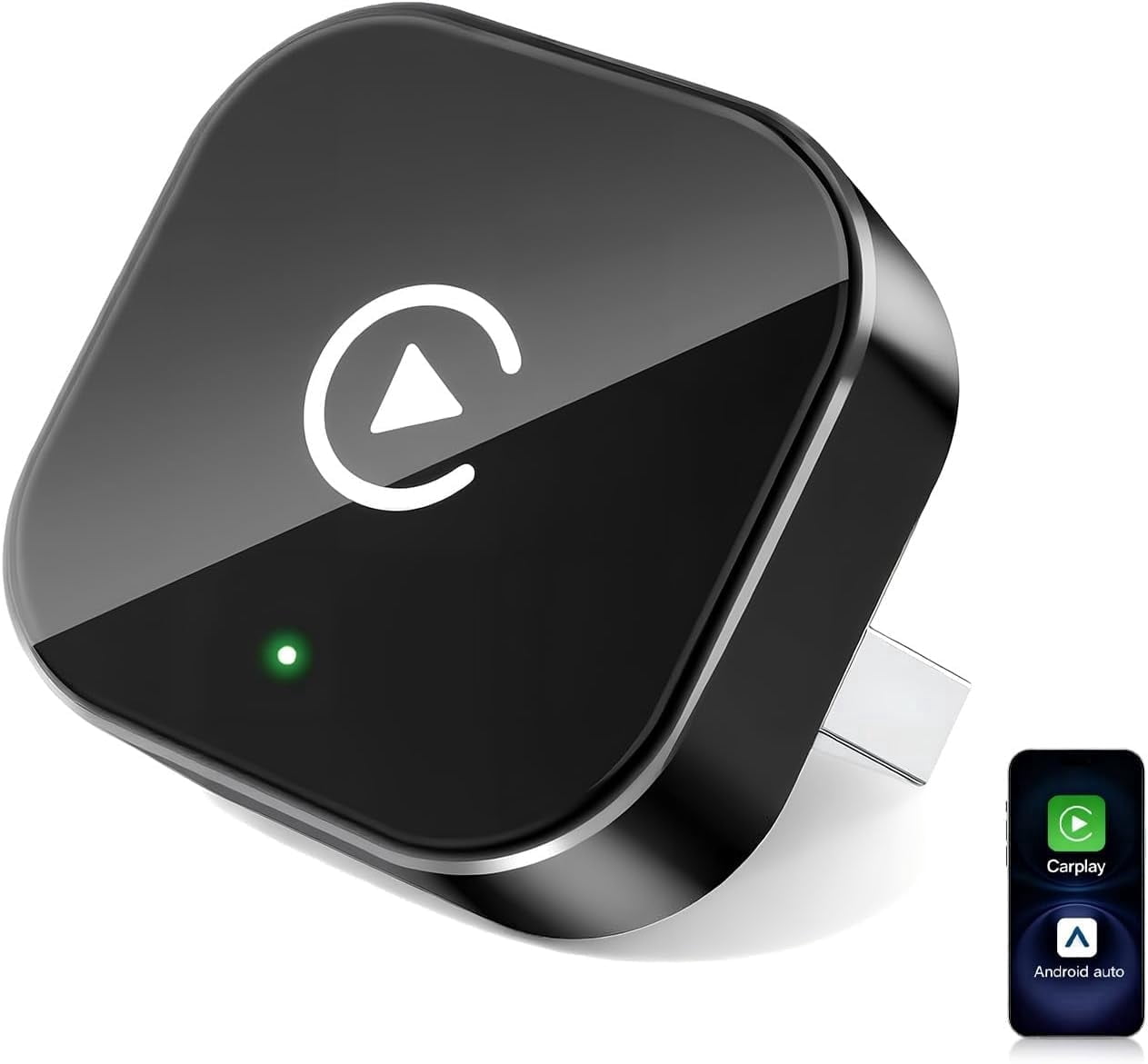2026 Wireless Adapter, Wireless CarPlay Adapter & 2 in 1 Wired to Wireless for Apple CarPlay and Android Auto, Mini USB Design for Plug and Play Stable Connection