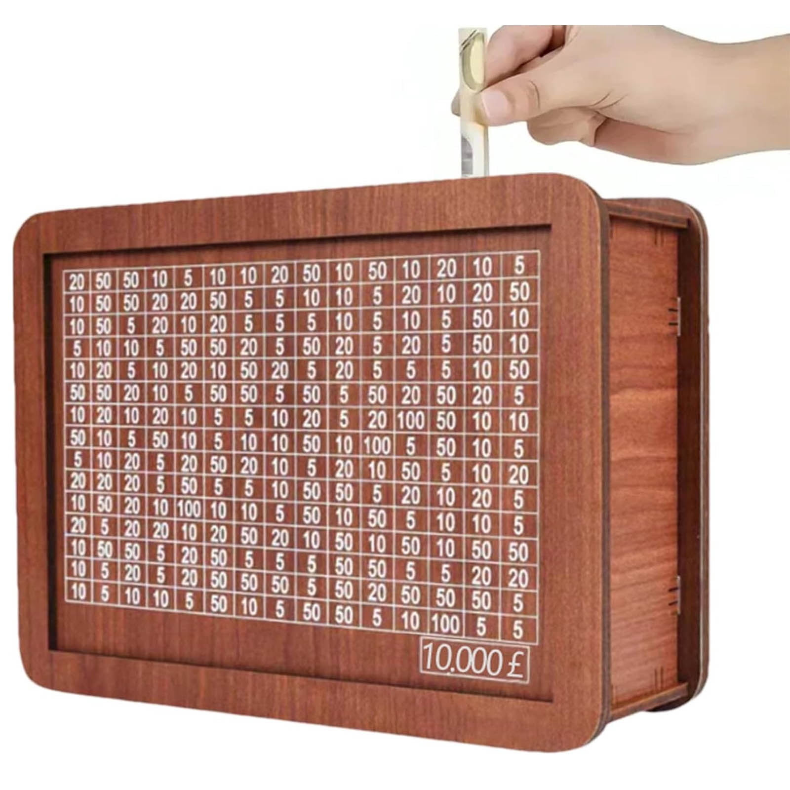 2026 New Wooden Money, Cash Money Saving Box with Money Target and Numbers, Large Savings Challenge Box & Coin Cash Vault Piggy-Bank for Adults