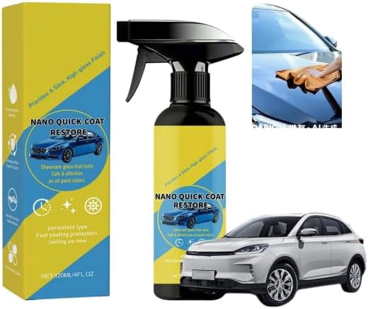 2026 New Car Nano Quick-Coat Restore, Advanced Automobile Quick-Acting Coating Agent Spray, Quick Effect with Dust Proof and Glazing Effects, Long-Lasting Car Showroom Gloss