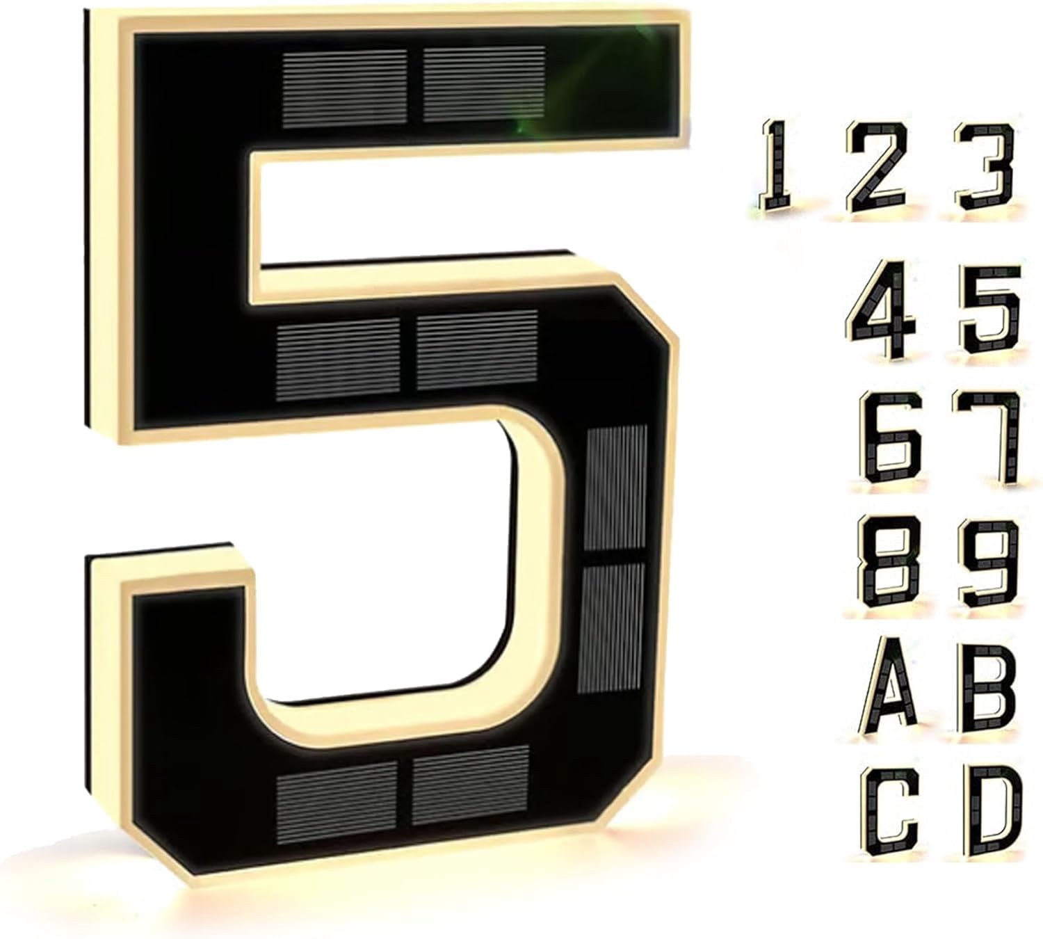 2026 New Solar Powered Outdoor House Number Light, 9 Inch Light Up Waterproof LED Address Signs for Houses with Night Visibility