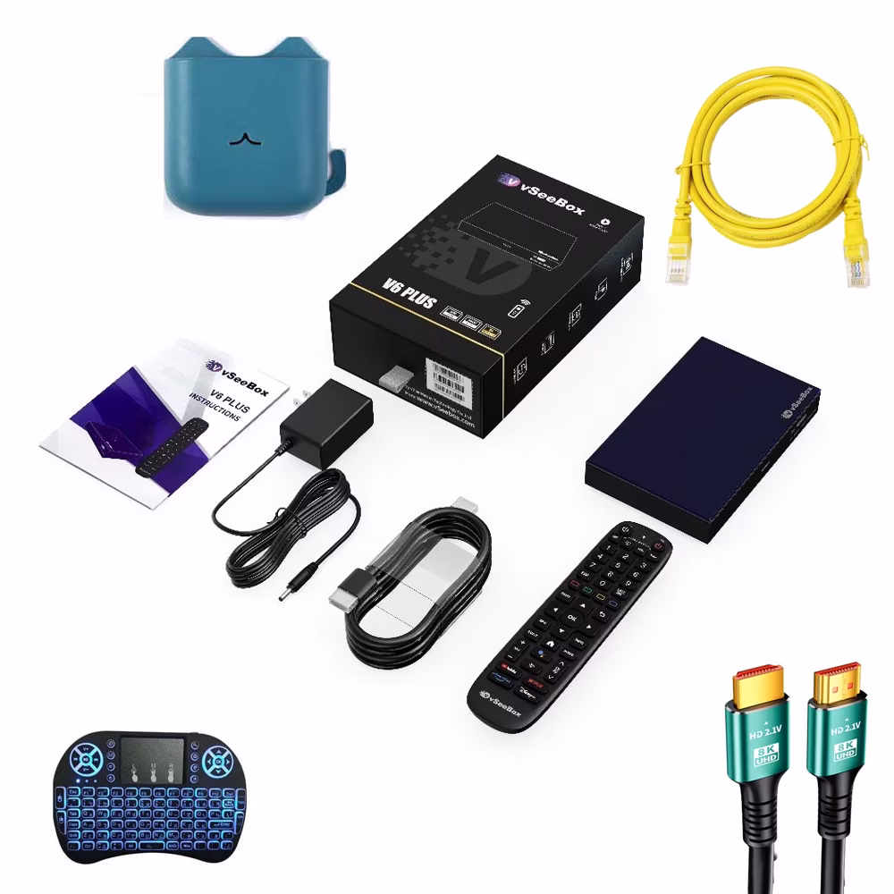2026 New model Vsee-box v 6 plus Mini computer with Voice Remote Control 4GB RAM, 64GB Storage,Time Shift