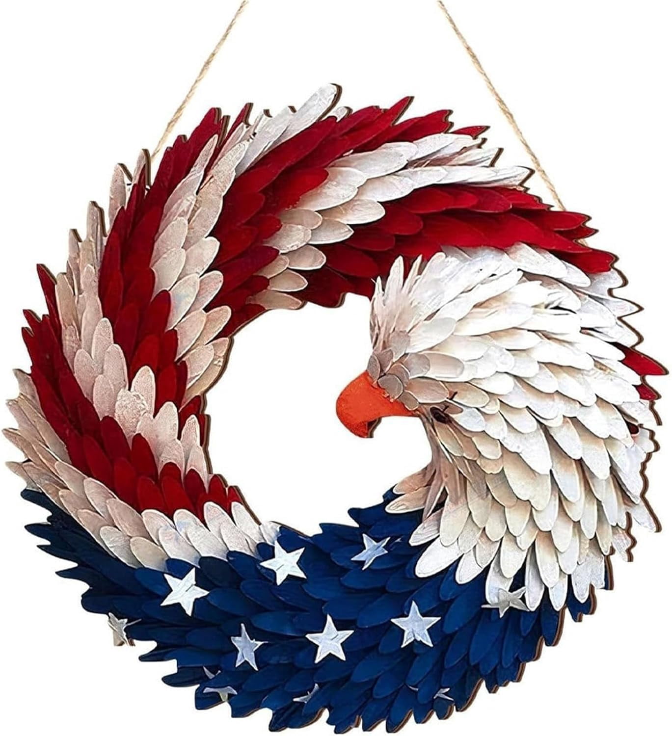 250 Anniversary Wreath, 11.81" Eagle Wreath Handcrafted USA Memorial Wreath with American Flag for Front Door Porch or Wall, Easy Hang, Built Last