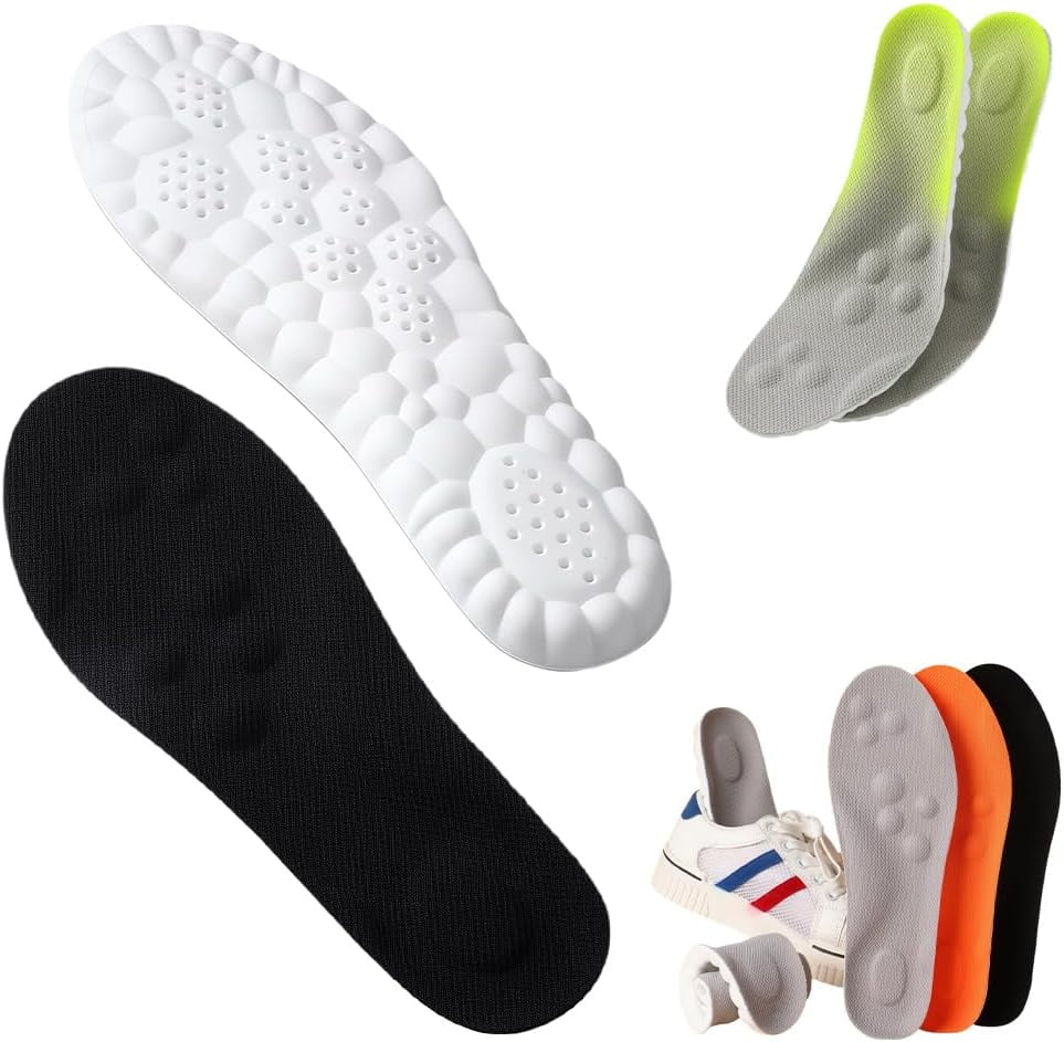 4D Cloud Technology Insole for Men Women, 2026 New Memory Foam Cloud Insoles with Arch Support & Shock Absorption, Trim to Fit All Shoe Types