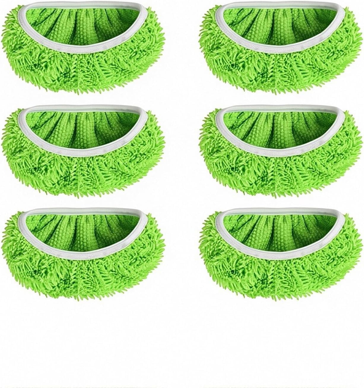 6PCS Chenille Mop Refill Pads for Home Use, Thickened Heavy-Duty Reusable Mop Heads Compatible with All Other 10-12 Inch Mops for Hardwood, Tile